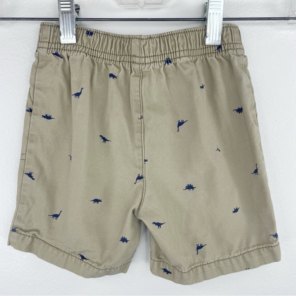 CARTER'S Boys Kids Toddler Khaki Shorts with Navy Blue Dino Print Size 24 Months - Picture 2 of 4